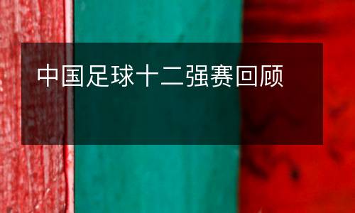 中國足球十二強(qiáng)賽回顧